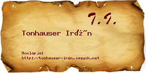 Tonhauser Irén névjegykártya